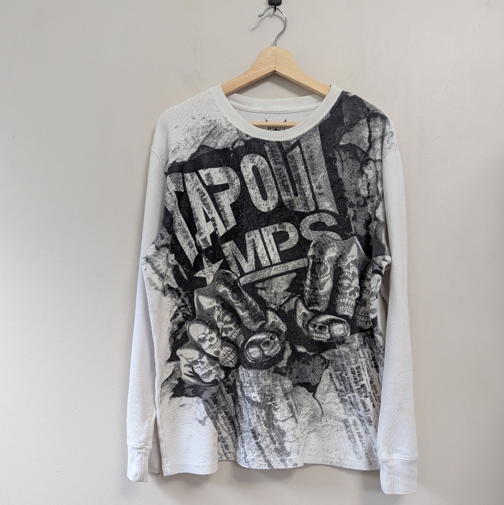 Y2K Tapout Thermal Long Sleeve Shirt Grunge Fist‎ Skull Mall Goth
